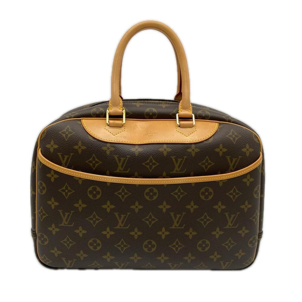 LOUIS VUITTON Monogram Deauville M47270 Handbag Brown Beige PVC Leather Women's